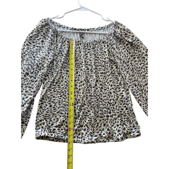 Anthropologie Womens Top Size S Cascais Off Shoulder Leopard‎ Print - Picture 8 of 12
